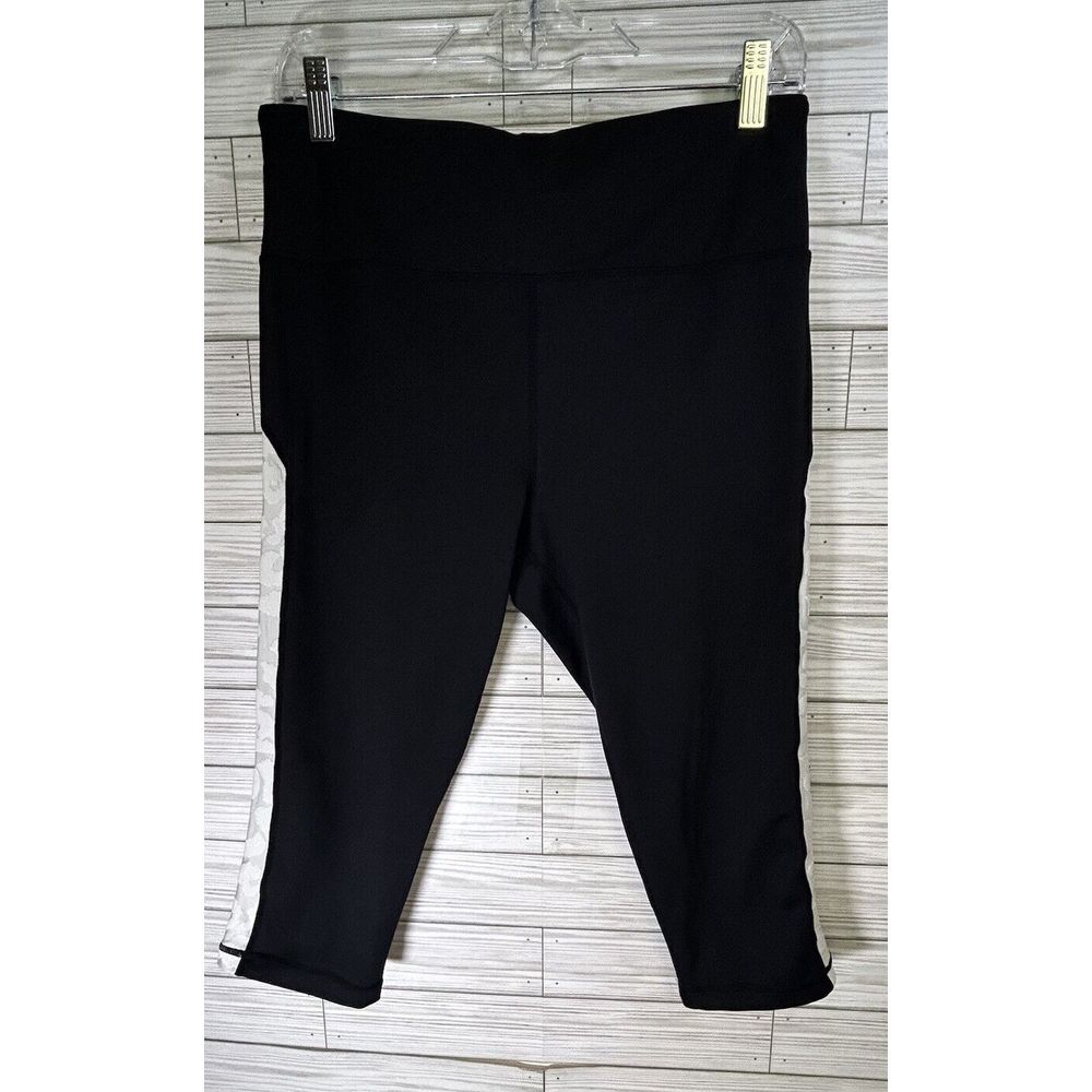 Zyia Active Leggings Womens Sz 14-16 Black/White Cheetah Pockets Athletic‎ Pants